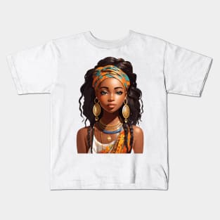 Afrocentric Girl with braided hair Kids T-Shirt